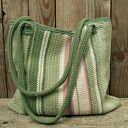 Szydełkowa torba na ramię, duża, 100% bawełny - Piwonia