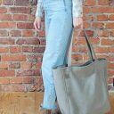 Lazy bag Bukka beżowa nubuk vegan - torba hobo na ramię