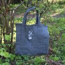 TORBA LNIANA DUŻA z HAFTEM 100% NATURALNY LEN 55x48 cm DMUCHAWIEC