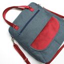 Listonoszka XXL - tkanina granat i zamsz bordo
