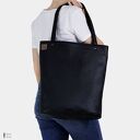 Shopper XL prosta torba czarna na zamek / vegan