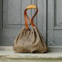 Torba Marlena w dwóch rozmiarach kolor Rudy oraz Khaki, torba na ramię od Ladybuq Art Studio