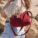 Mini torebka z Czerwonego nubuku