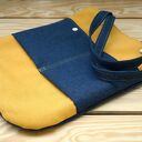 Torba hobo na ramię Maroko - granatowo-żółta torebka eko