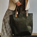 Torba Mr. M Vintage green skóra naturalna/uszy beżowe