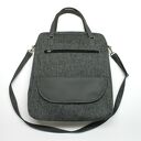 Listonoszka XXL - tkanina antracyt i skóra stalowa