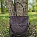 Torba shopper w kolorze gorzkiej czekolady - welur
