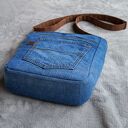 upcyklingowa jeansowa mini torebka damska