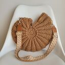 Torba muszla z sznurka bawełnianego z parcianym paskiem