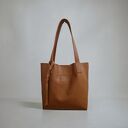 Shopper Bag brązowa karmel. Shopperka z frędzlami skóra naturalna