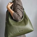 Torba hobo ze skóry naturalnej w kolorze oliwkowym