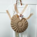 Torebka muszla ze sznurka bawełnianego ecru na ramię (Seashell Bag)