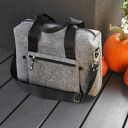 Kuferek z filcu - wzór szary - wygodna listonoszka filcowa - pojemny