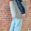 Lazy bag Bukka beżowa nubuk vegan - torba hobo na ramię