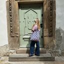 Torba Mr. M Pixel granat - uszy skóra naturalna