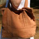 TORBA LNIANA DUŻA 100% NATURALNY LEN 55x48 cm