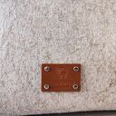 Torebka lniana - len i skóra - z rudą skórą