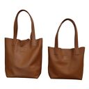 Shopper Bag brązowa karmel. Shopperka z frędzlami skóra naturalna