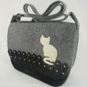 Torebka filcowa - Listonoszka z Kotem