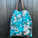 Torba na ramię XXL - print kwitnąca wiśnia