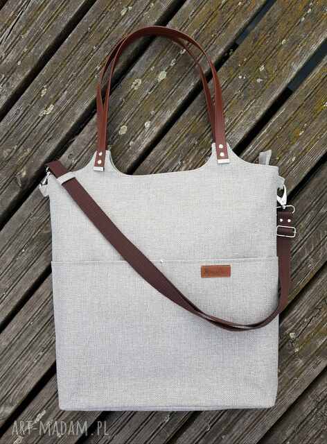 Duża torba beżowy melanż z brązem