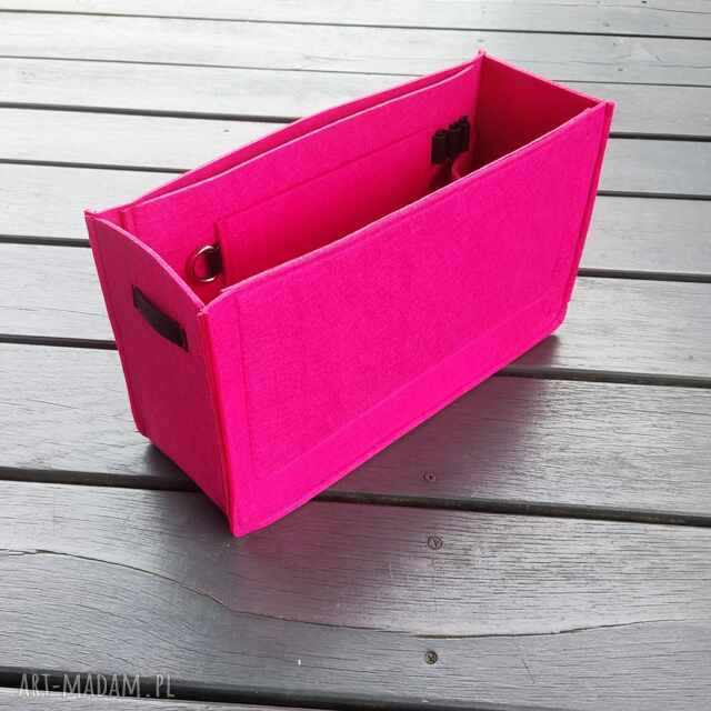 Organizer z filcu - różowy wkład do torebki
