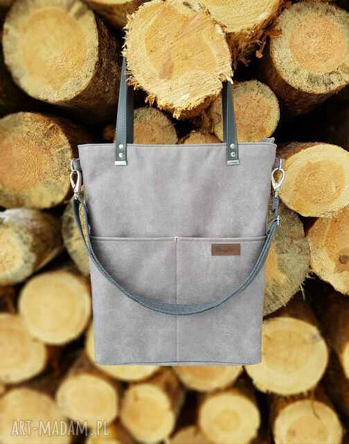 Duża torba szary z grafitem