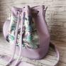 e Vamsti crossbody worek sakiewka - wrzosowy torebka damska handmade bucket bag ekoskóra