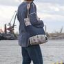 " Granatowa marine" lekka, poręczna duża - torba na ramie