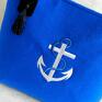 filc na ramię filcowa torba na jesień - haftowana kotwica marynarska