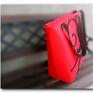 Natali handmade duża czerwona, minimalistyczna z aplikacją 3d torba torebka