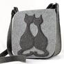 na ramię torebka - listonoszka - dwa koty filcowa