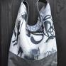 Torba hobo XXL - print graffiti - płótno wegańska