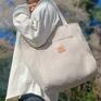 na ramię: Duża zamszowa torebka na Kremowa wodoodporna torba shopper