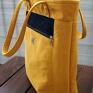 welurowa żółta torba na ramię - origami - XL XL codzienna