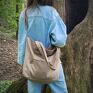 niekonwencjonalne vegan lazy bag pocket torba ciemnobeżowa bawełniana ekologiczna na ramię
