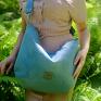 torebka na ramię mini hobo z eko zamszu błękitna torba worek zamszowa listonoszka