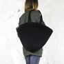 Shelly bag czarna torba w kształcie koszyka - duża vegan do pracy