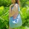 mała na mini hobo z eko zamszu błękitna torba worek torebka na ramię