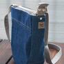na ramię: upcyklingowa jeansowa mini listonoszka - klasyczna torebka