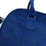 na ramię: Kuferek weekend - tkanina tłoczona ciemny niebieski - nowoczesna elegancka