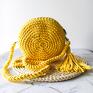 Lucky Hat handmade na ramię szydełkowa okrągła z prędzy t shirts ręcznie torebka na lato