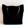 czarne prostota classic shopper bag na ramię klasyczna