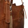 na ramię: Ręcznie robiona rudy brąz, brązowa, damska, torba rękodzieło skórzana torebka