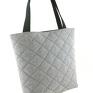 Quilted gray - shopper torebka pikowana