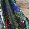 na ramię ekoskóra sakwa materiał: tkanina poliestrowa wodoodporna w piękne pawie pióra na torebka damska handmade na prezent miejska średni