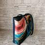 na ramię: Torebka damska shopper bag na zamykana - abstrakcja - handmade torba do pracy pakowna na ekoskóra sakwa