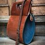 torba do ręki na ramię niebieskie piękna skórzana stylowa torebka łezka w rudy