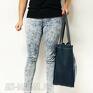 niebieskie upcykling duża torba jeans 33 desigual od majunto