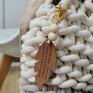 na ramię: Boho Wave Bag chunky na jesień/ z sznurka bawełnianego/ torba na szydełku beżowa torma ombre